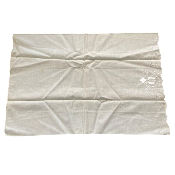 VTG Hand Towel Tea Towel Yellow Green Embroidered READ STAINS - Picture 4 of 11